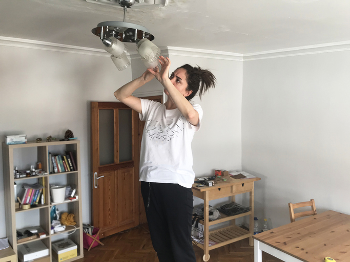 Changing a light bulb